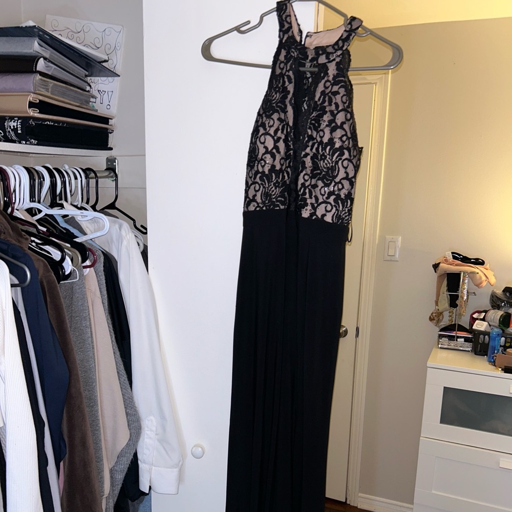 Macy's Black and Lace Evening Dress